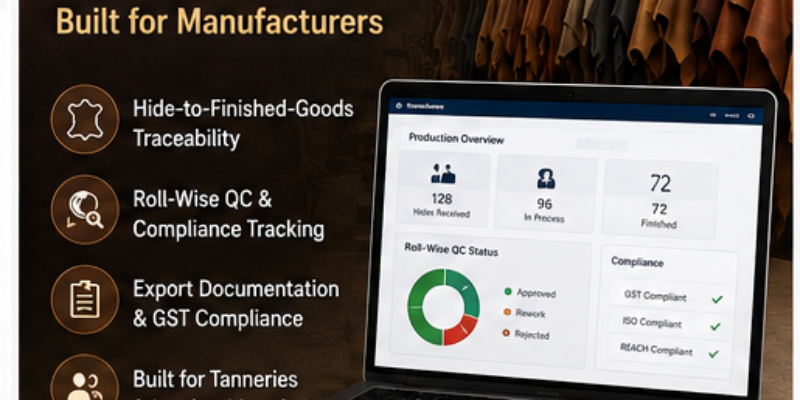 Leather and tannery ERP software for manufacturing traceability and quality control