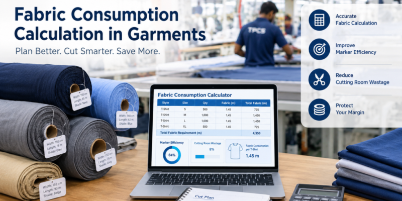 Fabric consumption calculation in garments using TPCS garment manufacturing software
