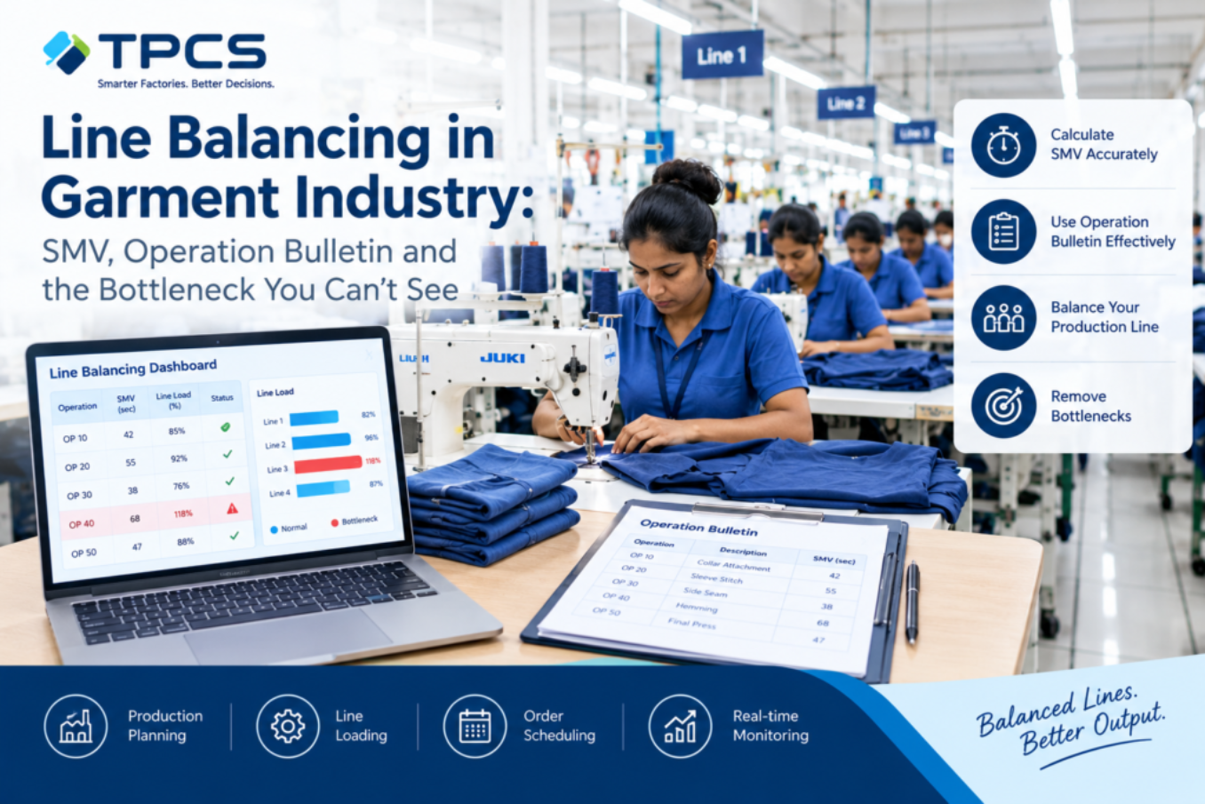 Line Balancing in Garment Industry: SMV, Operation Bulletin and the Bottleneck You Can’t See