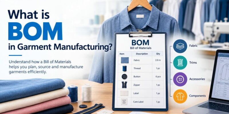 BOM software for garment manufacturing to manage fabric, trims, materials, and apparel production costing