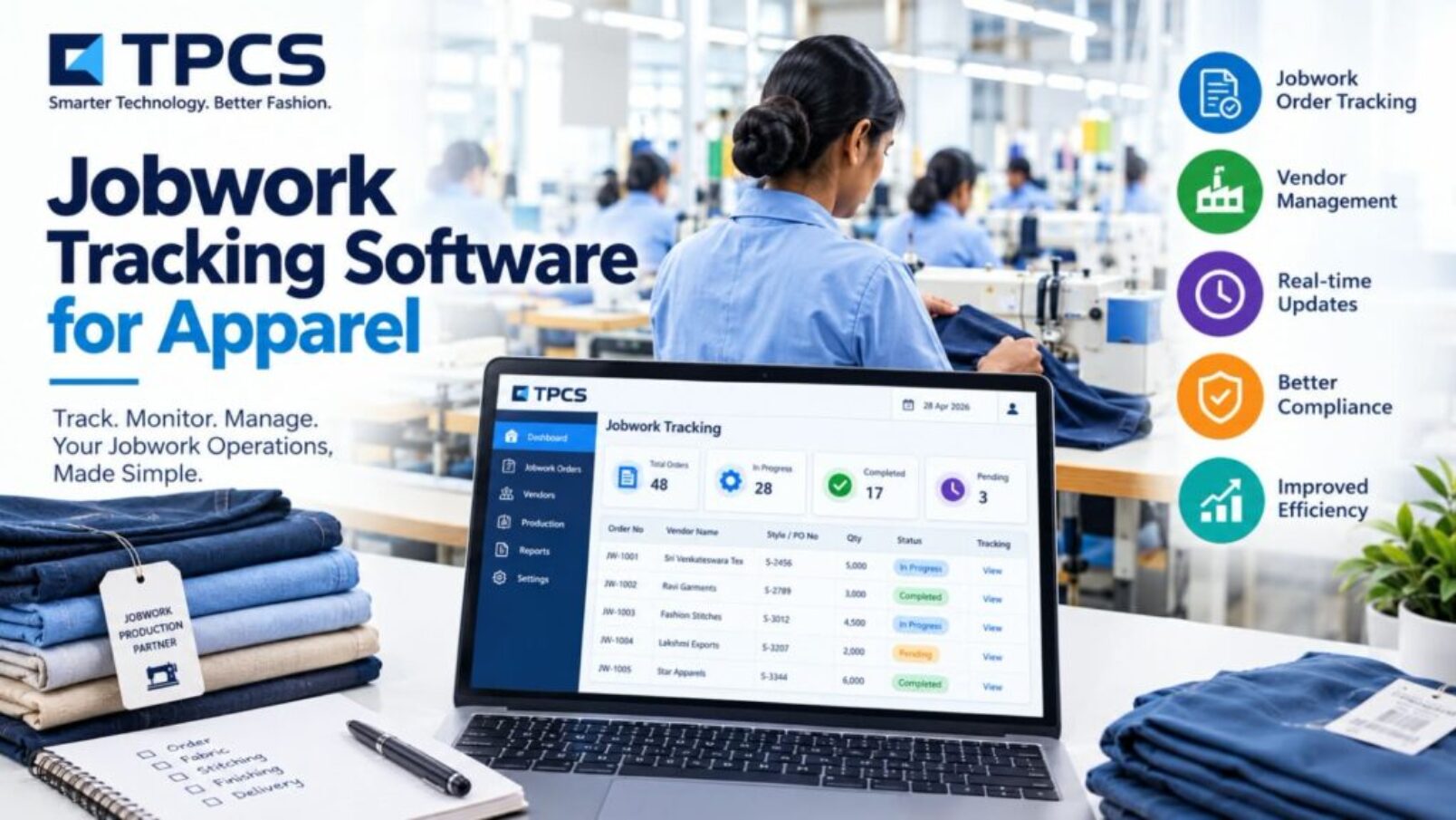 Jobwork tracking software: know what is lying at every job worker, and what came back short