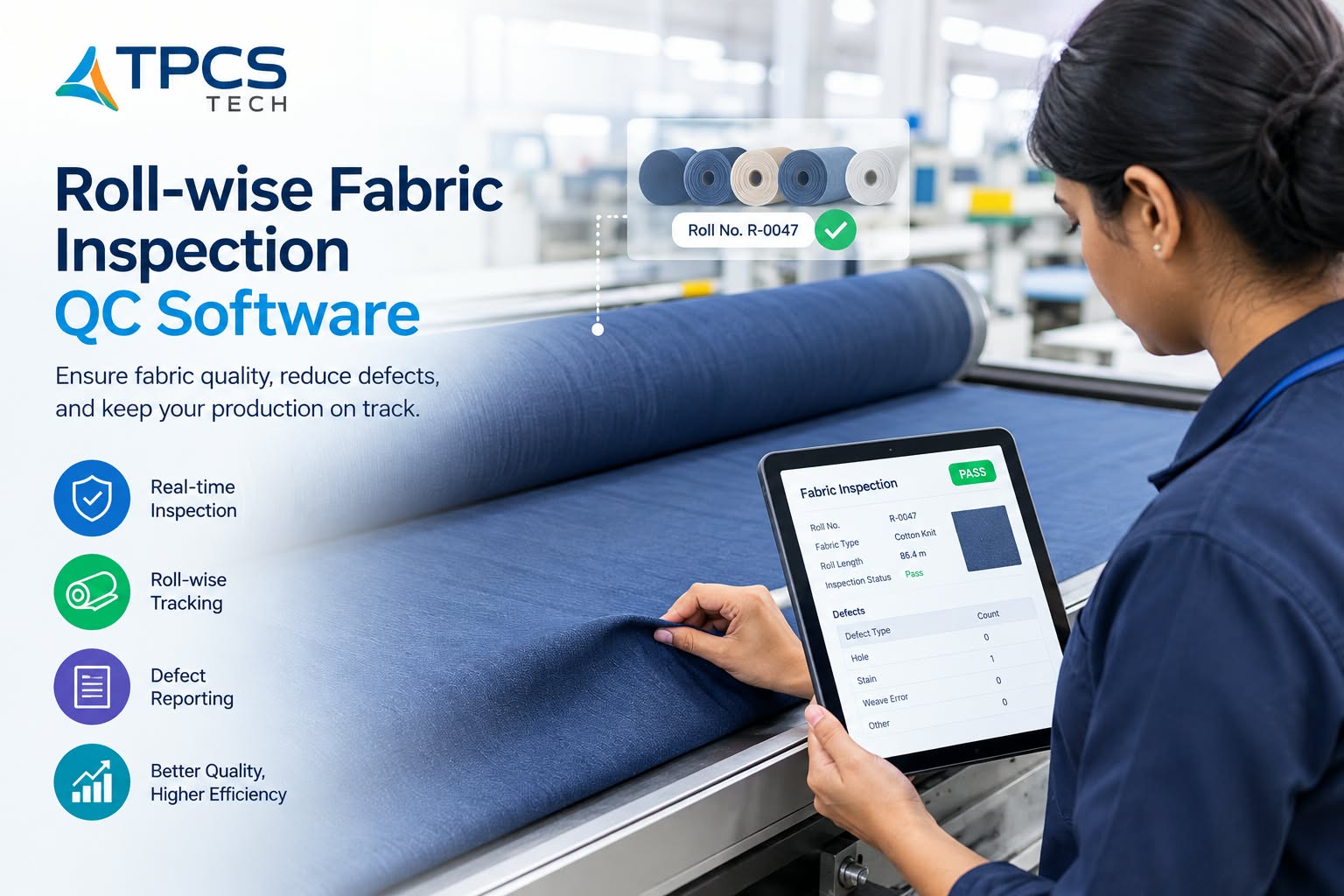 Roll-wise fabric inspection and quality control software for garment manufacturing industry